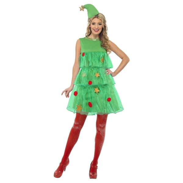Smiffys Dam/Dam Julgran Tutu Kostym S Grön Green S