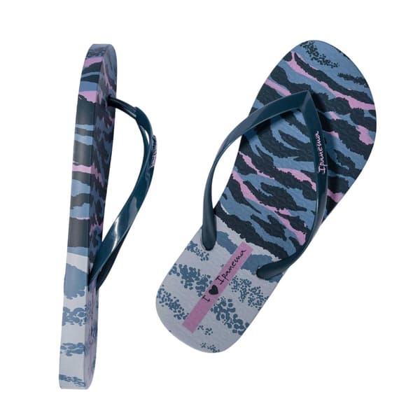 Ipanema Dam Zebra Platta Flip-flops 6 UK Blått Tryck Blue Print 6 UK