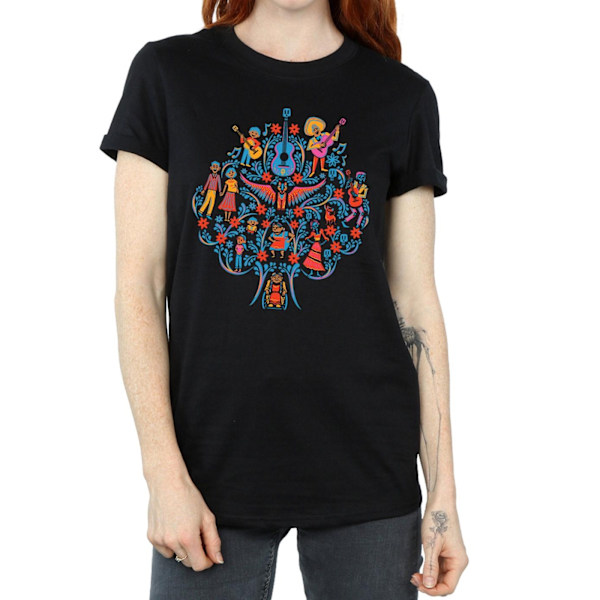 Disney Dam/Kvinnor Coco Träd Mönster Bomull Boyfriend T-shirt Black S