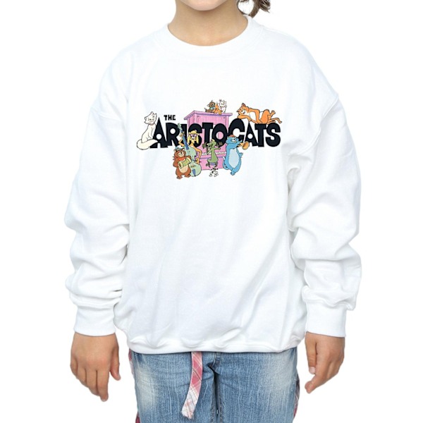 Disney Girls The Aristocats Music Logo Sweatshirt 3-4 år Vit White 3-4 Years