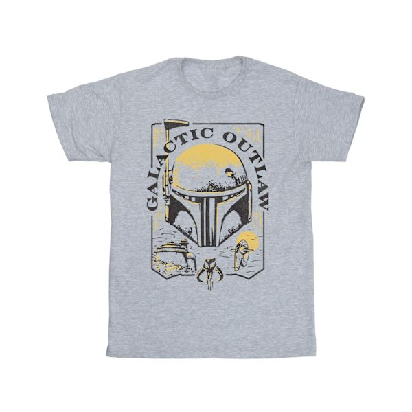 Star Wars: The Book Of Boba Fett Mens Galactic Outlaw Distress Sports Grey 5XL