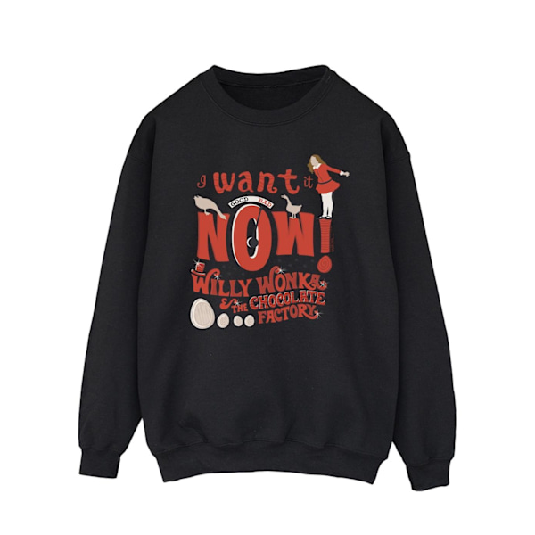 Willy Wonka Herr Verruca Salt Jag Vill Ha Den Nu Sweatshirt M Svart Black M