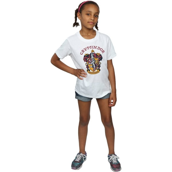 Harry Potter T-shirt i bomull för flickor, Gryffindor, 7-8 år, vit White 7-8 Years