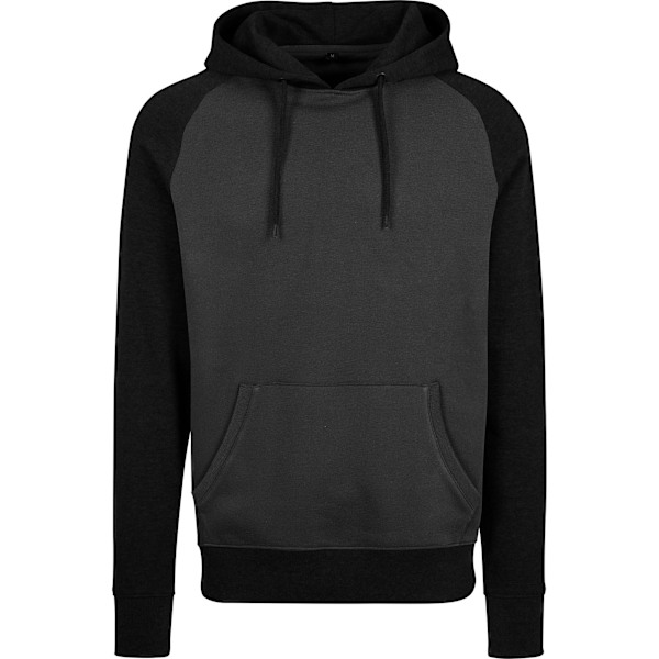 Bygg ditt varumärke Herr Raglan Hoodie M Charcoal/Svart Charcoal/Black M