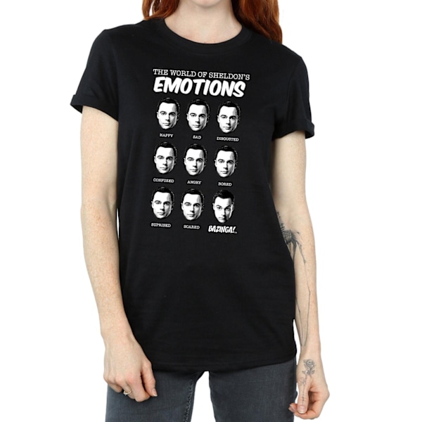 The Big Bang Theory Dam/Damer Emotions Sheldon Bomull Pojkvän T-Shirt XXL Svart Black XXL