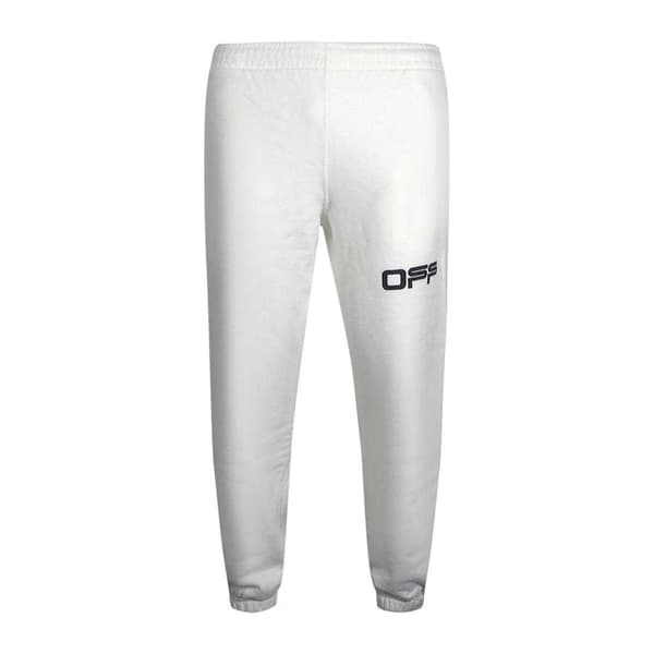 Off-White Herr Airport Logotyp Tejpade Joggingbyxor L Vit White L