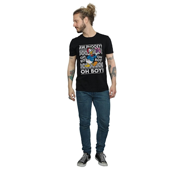 Disney Herr Donald Duck Jul Fair Isle T-shirt 3XL Svart Black 3XL