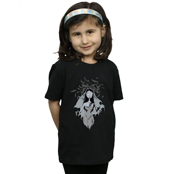 Corpse Bride Girls Crow Veil Bomull T-shirt 12-13 år Svart Black 12-13 Years