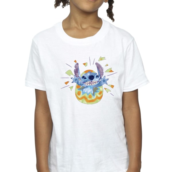 Disney Girls Lilo & Stitch Cracking Egg Bomull T-shirt 3-4 år White 3-4 Years