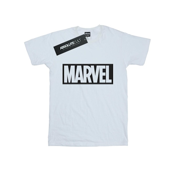 Marvel Dam/Kvinnor Logotyp Kontur Bomull Pojkvän T-shirt XL W White XL
