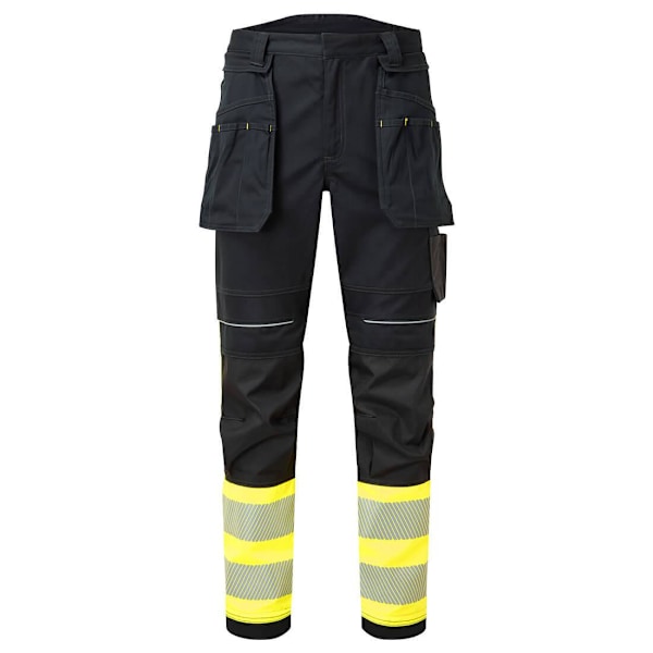 Portwest PW3 FR Modaflame Varsel Holsterfickabyxor för män 3 Yellow/Black 36R