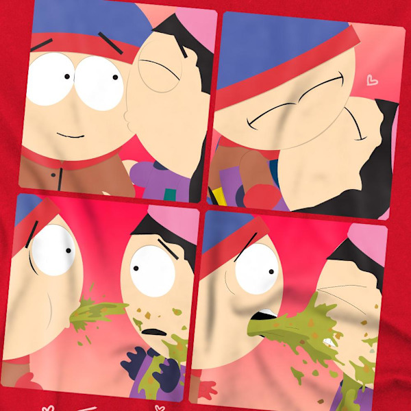 South Park Herr Kyle & Wendy Squares Alla Hjärtans Dag T-Shirt M Red M
