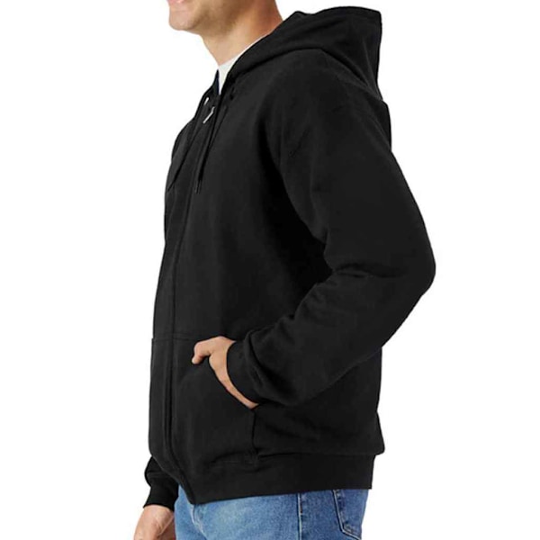 Gildan Herr Softstyle Mellantjock Full Zip Hoodie 4XL Svart Black 4XL