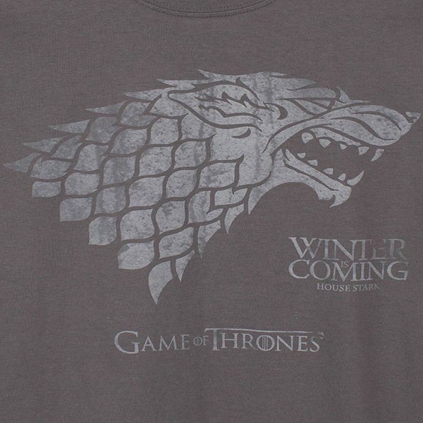 Game of Thrones Mens Winter Is Coming Stark T-shirt L Grå Grey L