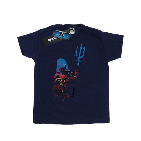 DC Comics Boys Aquaman Battle Silhouette T-Shirt 12-13 år Marinblå Navy Blue 12-13 Years