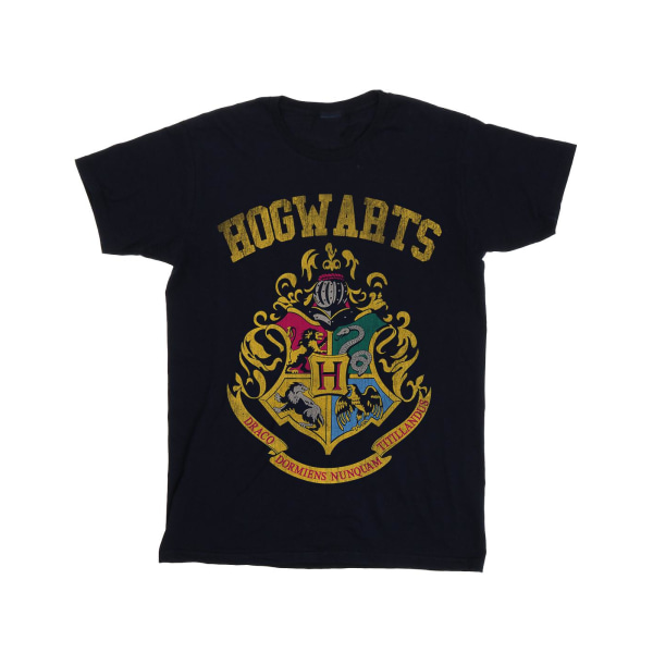 Harry Potter Dam/Damer Hogwarts Varsity Bomull Boyfriend T-Shirt Navy Blue XXL