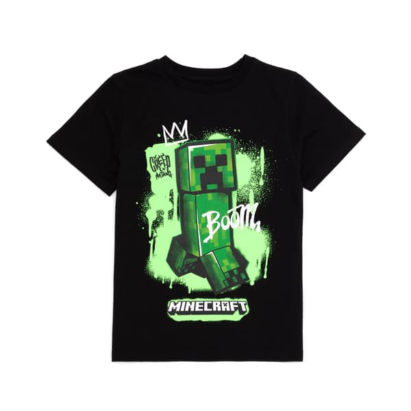 Minecraft Creeper T-shirt för barn (2-pack) 9-10 år White/Black 9-10 Years