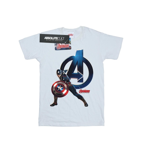 Marvel Boys Captain America Pose T-Shirt 5-6 år Vit White 5-6 Years