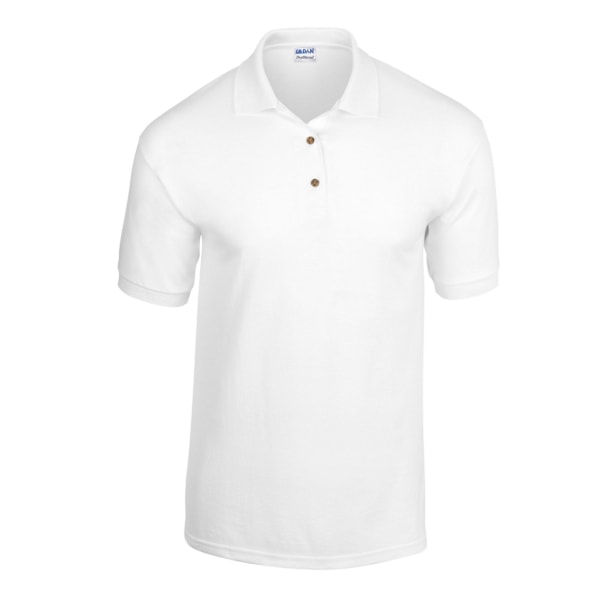 Gildan Herr Jersey Polo Shirt L Vit White L