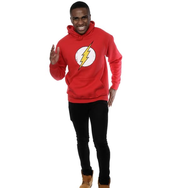 DC Comics Herr Flash Distressed Logo Hoodie M Röd Red M