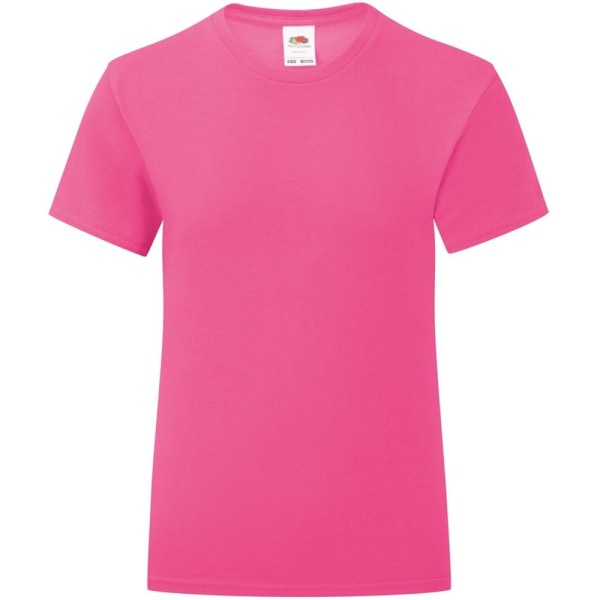 Fruit Of The Loom Girls Iconic T-Shirt 3-4 år Fuchsia Rosa Fuchsia Pink 3-4 Years