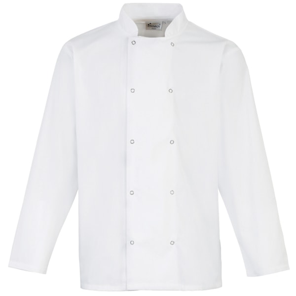 Premier Studded Front Long Sleeve Chefs Jacket / Chefswear (Pac White XL