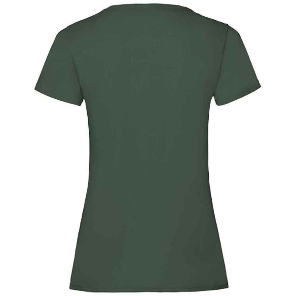 Fruit of the Loom Dam/Dam Valueweight Heather Lady Fit T-shirt Bottle Green 14 UK