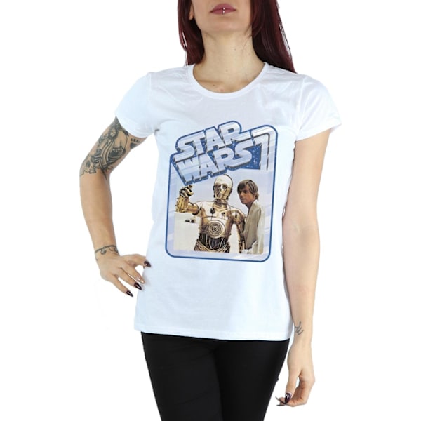 Star Wars Dam/Kvinnor Luke Skywalker Och C-3PO Bomull T-shirt White L