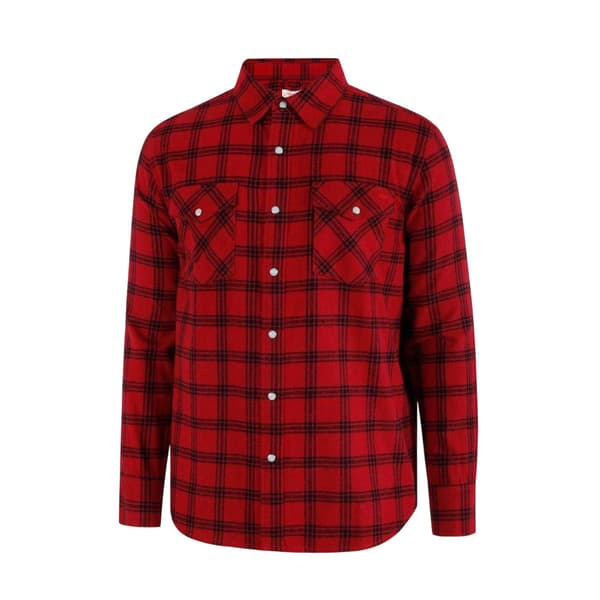 Lee Cooper Herr Rutig Långärmad Skjorta L Röd Red L