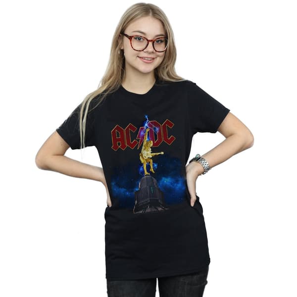 AC/DC Dam/Kvinnor Stiff Upper Lip Lightning Bomull Boyfriend Black L