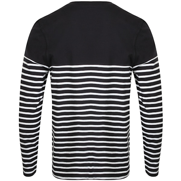 Front Row Herr Långärmad Breton Randig T-shirt S Marinblå/Vit Navy/White S