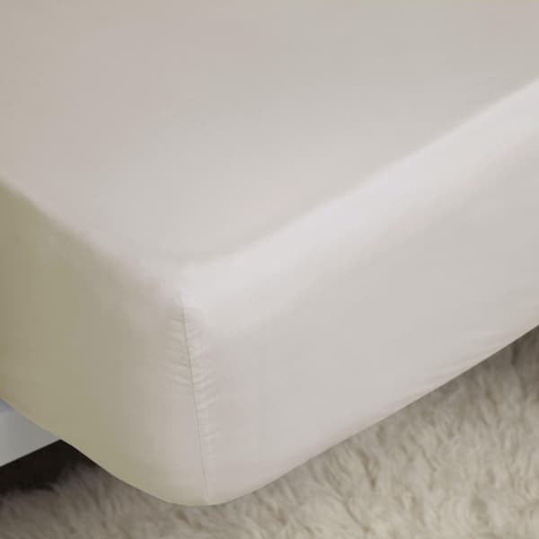 Belledorm 200 Trådsräkning Bomulls Percale Extra Djup Resårlakan Ivory Superking