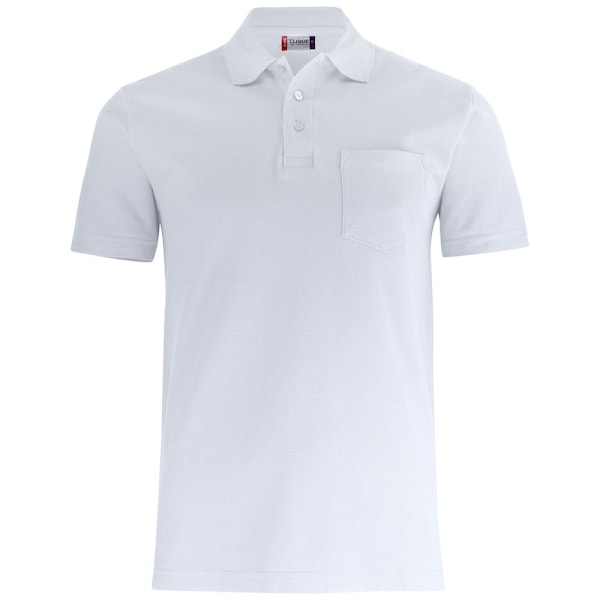 Clique Unisex Basic Polotröja L Vit White L