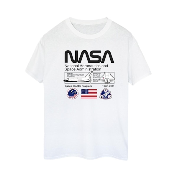 NASA Dam/Kvinnor Space Admin Bomull Boyfriend T-Shirt XXL Vit White XXL