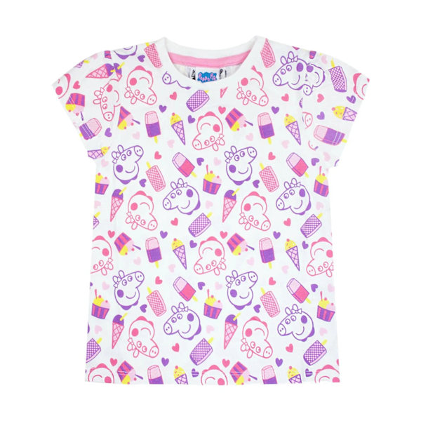 Greta Gris Flickor Kortärmad Pyjamas Set 12-18 Månader Rosa Pink 12-18 Months