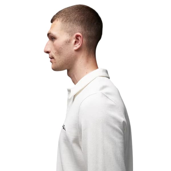 Paul Smith Herr Broderad Logotyp Bomull Långärmad Pikétröja White M