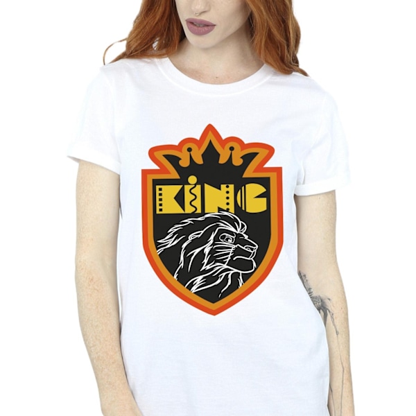 Disney Dam/Damer The Lion King Crest Bomull Boyfriend T-Shi White S