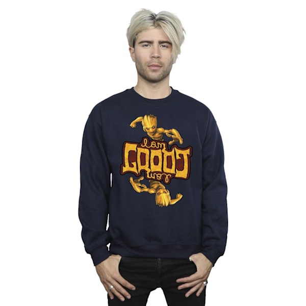 Marvel Herr Guardians Of The Galaxy Groot Inverted Grain Sweatshirt Navy Blue L