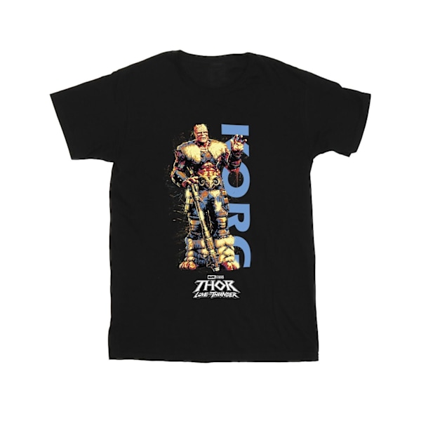 Marvel Girls Thor Love And Thunder Korg Wave Bomull T-shirt 7-8 Black 7-8 Years