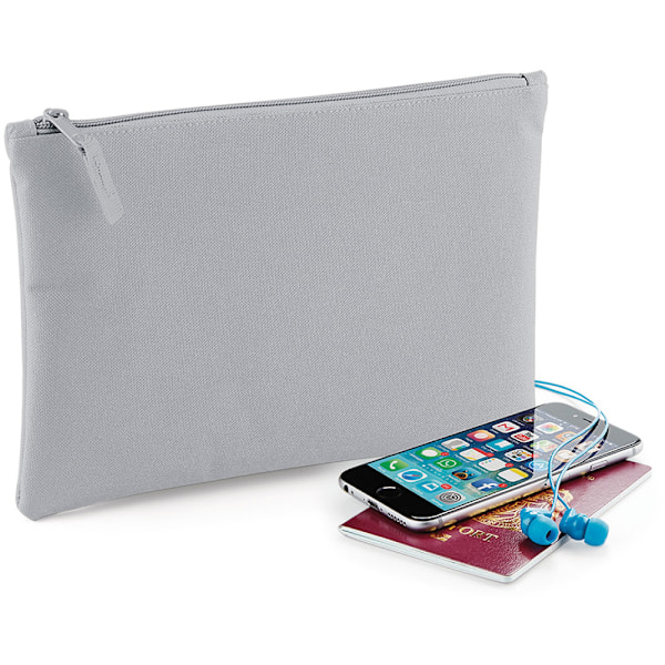 Bagbase Grab Zip Pocket Pouch Bag One Size Light Grey Light Grey One Size
