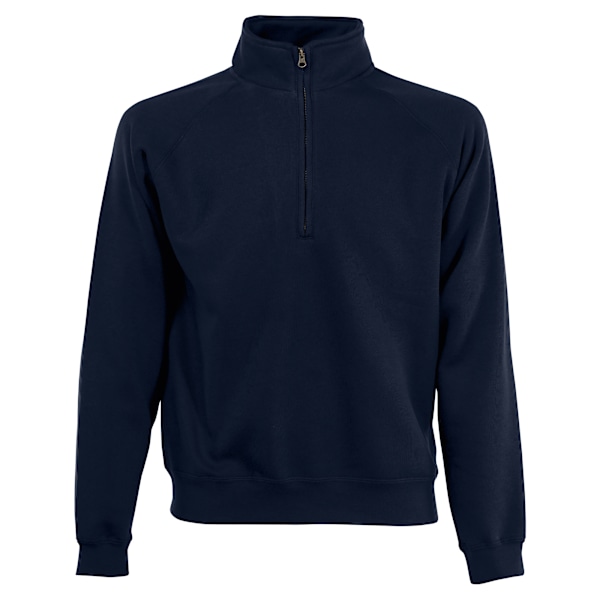 Fruit Of The Loom Herr Zip Neck Sweatshirt L Deep Navy Deep Navy L