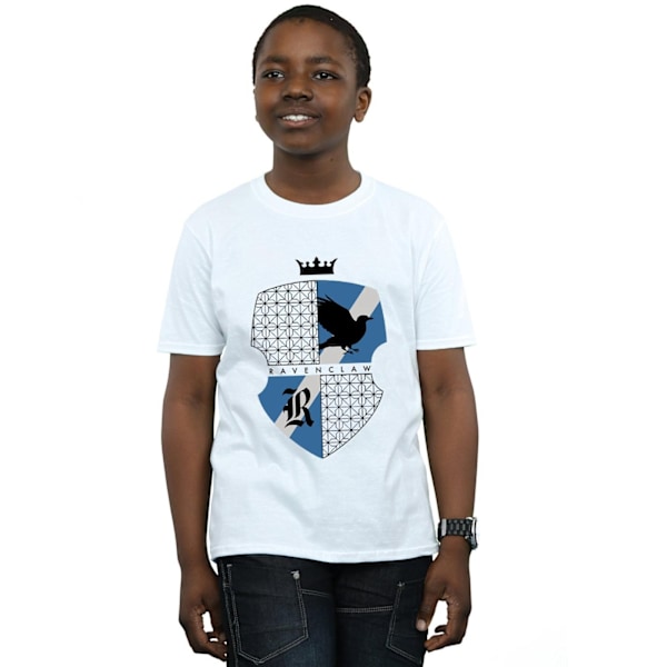 Harry Potter Pojkar Ravenclaw Sköld T-shirt 12-13 År Vit White 12-13 Years