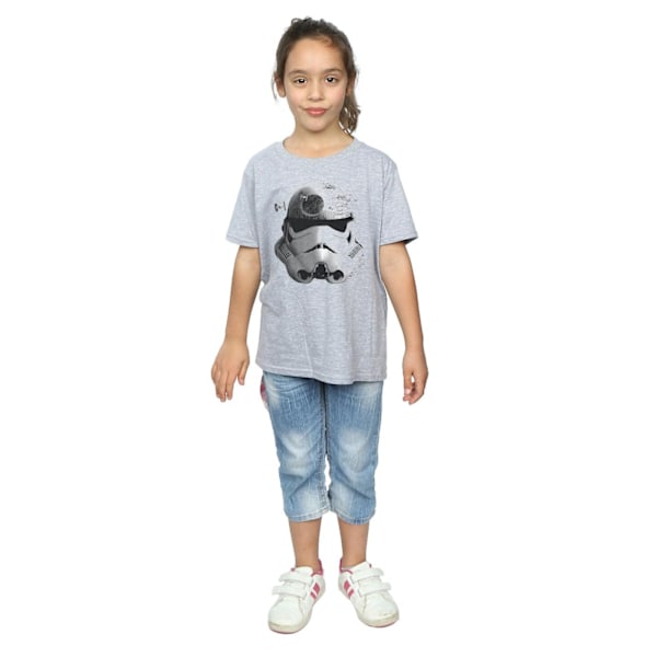 Star Wars Stormtrooper Command Death Star Bomull T-shirt för flickor Sports Grey 12-13 Years