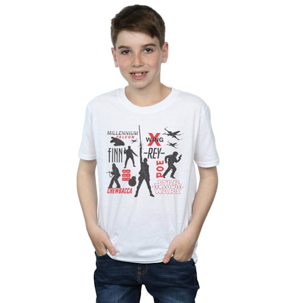 Star Wars Boys The Last Jedi Rebellion Silhouettes T-shirt 5-6 White 5-6 Years