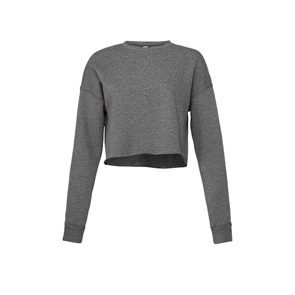 Bella + Canvas Croppad Crew Fleece Top M Deep Heather för damer Deep Heather M