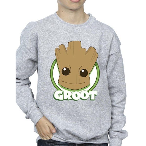 Guardians Of The Galaxy Boys Groot Badge Sweatshirt 12-13 år Sports Grey 12-13 Years