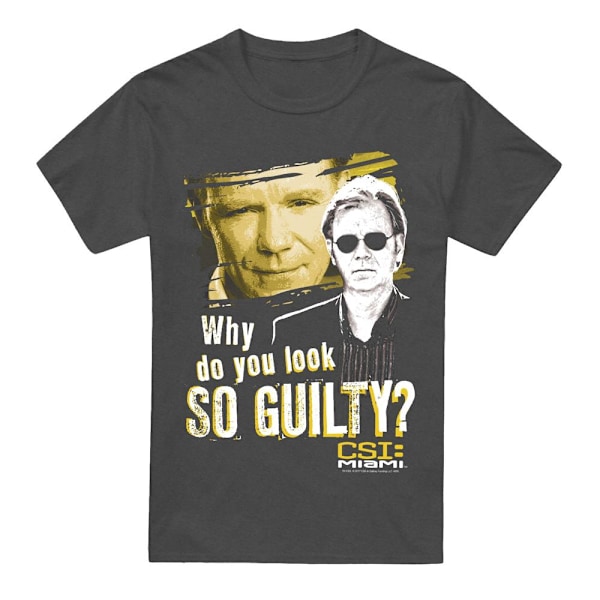 CSI: Miami Unisex Vuxen So Guilty T-Shirt L Gråmelerad Charcoal L