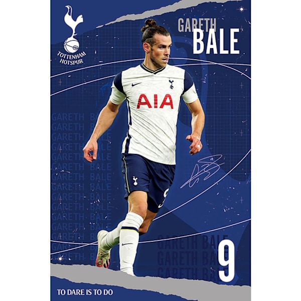 Tottenham Hotspur FC Gareth Bale Poster One Size Navy/White Navy/White One Size