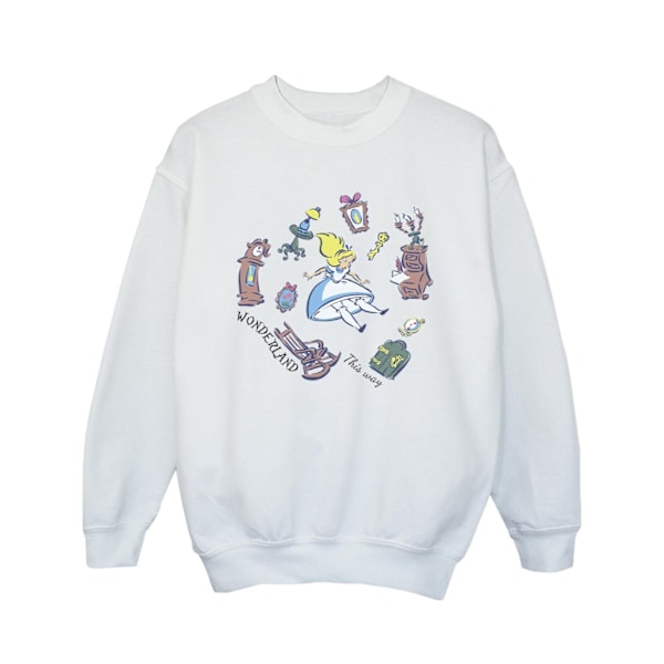 Disney Girls Alice In Wonderland Falling Sweatshirt 9-11 År Sports Grey 9-11 Years