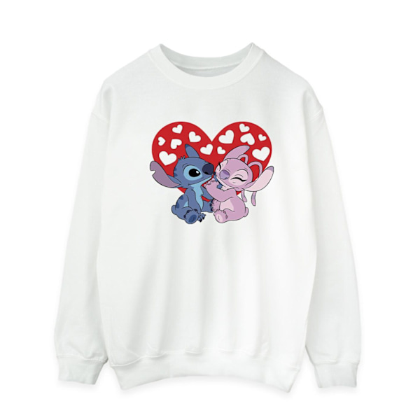 Disney Herr Lilo & Stitch Hjärtan Sweatshirt L Vit White L